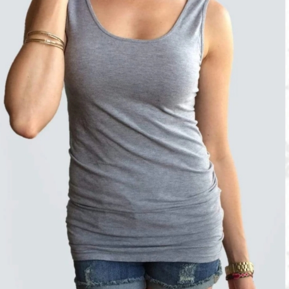 Grace & Lace Gray Racerback Tank Top - Picture 1 of 4